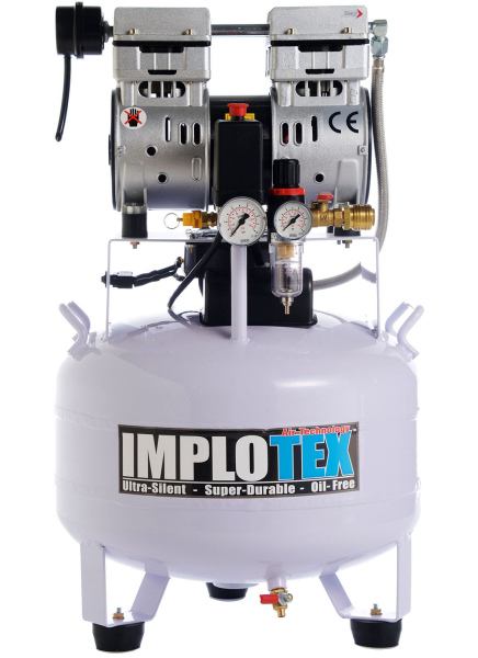 Implotex Silent Kompressor Druckluftkompressor 850W | 30L | 55dB | ölfrei