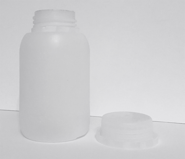 Rundflasche HDPE mit Skala und Drehverschluss 250ml